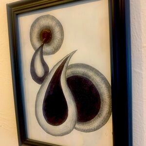 Abstract Black and Gray Framed Art